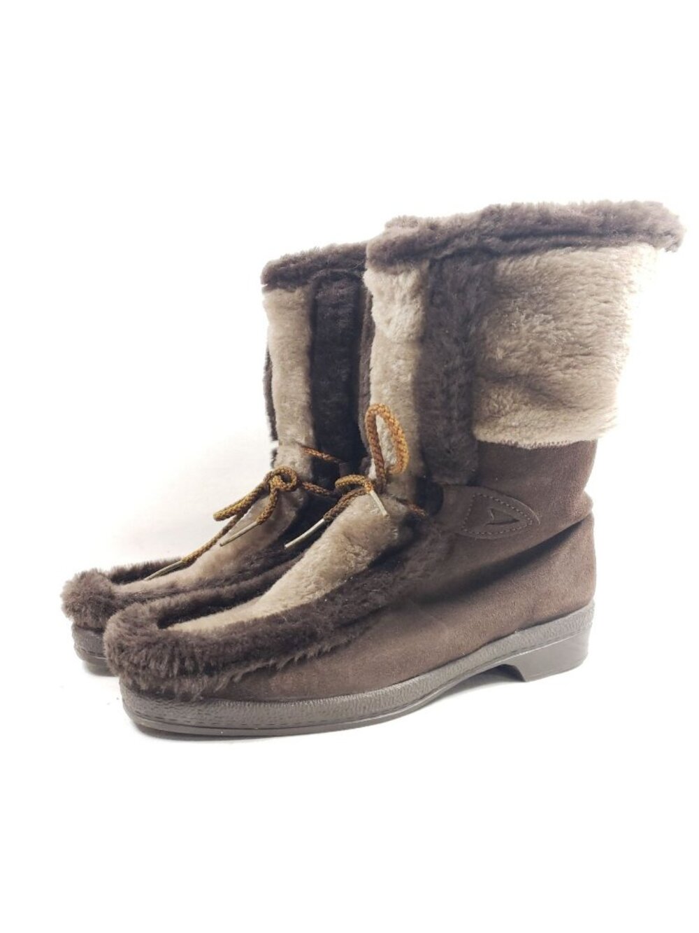 Yodelers Women’s Size 8 Brown Suede Faux Fur Lined Winter Boots
